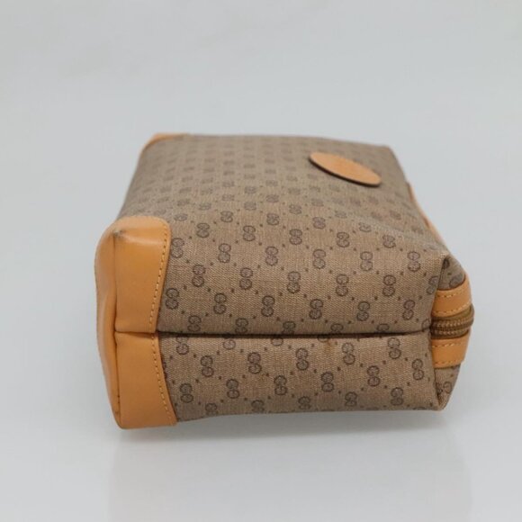 GUCCI Micro GG Supreme Clutch Bag PVC Beige Gold Auth - Picture 4 of 16